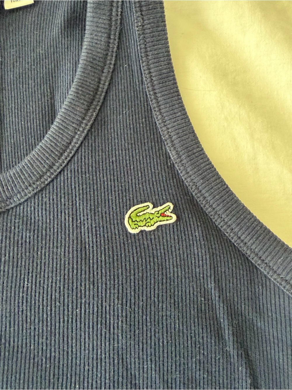 Lacoste Navy Ribbed Tank - Picture 2 of 5